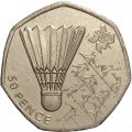 Великобритания 50 пенсов 2011 год - Бадминтон
