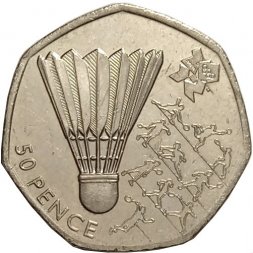 Великобритания 50 пенсов 2011 год - Бадминтон