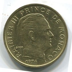 Монако 10 сантимов 1974 год
