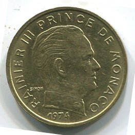Монако 10 сантимов 1974 год