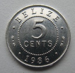 Белиз 5 центов 1986 год