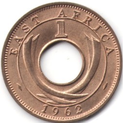 Монета Восточная Африка 1 цент 1962 год