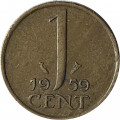 Нидерланды 1 цент 1959 год - Королева Юлиана