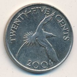 Бермудские острова 25 центов 2004 год