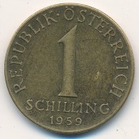 Монета Австрия 1 шиллинг 1959 год