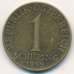 Монета Австрия 1 шиллинг 1959 год