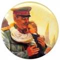 Значок Сталин И.В. и советская школьница Вера Кондакова (большой, магнит, булавка)
