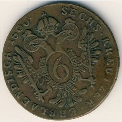 Австрия 6 крейцеров 1800 год