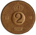 Швеция 2 эре 1969 год