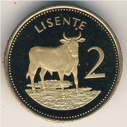 Монета Лесото 2 лисенте 1981 год