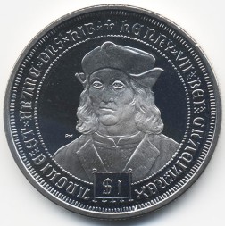 Монета Виргинские острова 1 доллар 2008 год - Генрих VII