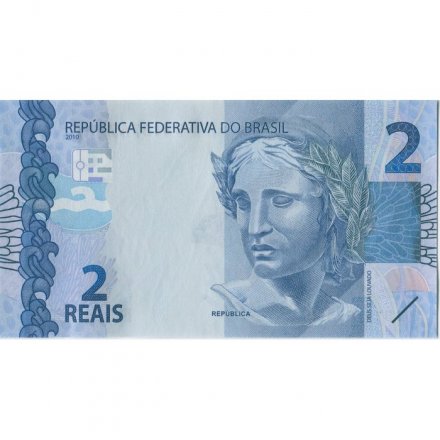 Бразилия 2 реала 2010 год - Скульптура &quot;Республика&quot;. Бисса UNC