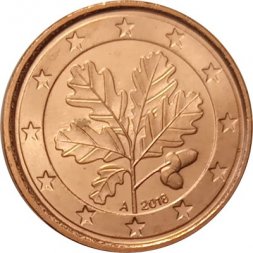 Германия 1 евроцент 2018 год (A)