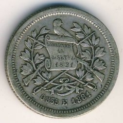 Гватемала 25 сентаво 1881 год