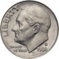 США 1 дайм (10 центов) 1986 год - Франклин Рузвельт (D)