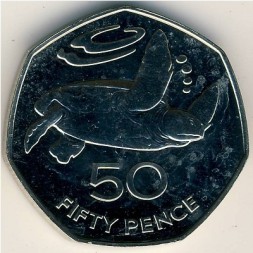 Монета Остров Святой Елены и острова Вознесения 50 пенсов 1984 год