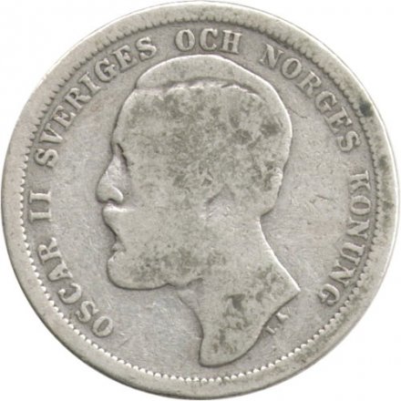 Швеция 1 крона 1879 год - Король Оскар II