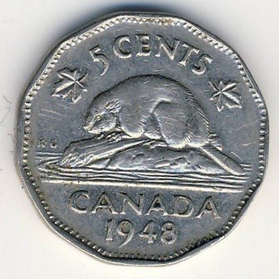 Канада 5 центов 1948 год