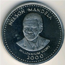 Монета Сомали 25 шиллингов 2000 год - Нельсон Мандела