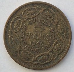 Тунис 5 франков 1946 год