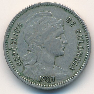 Колумбия 1 песо 1907 год