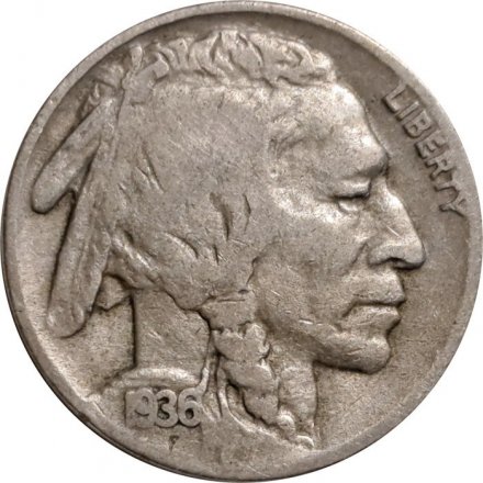 США 5 центов 1936 год - Buffalo Nickel (D)