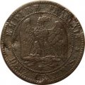 Франция 2 сантима 1861 год - Император Наполеон III (BB)