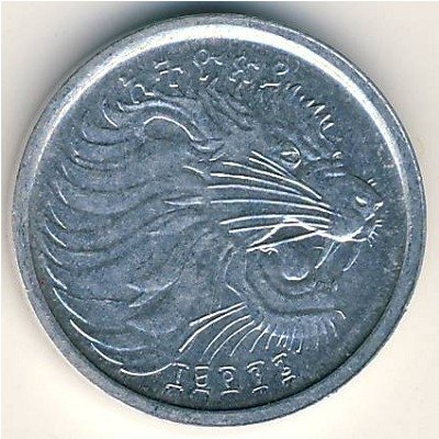 Эфиопия 1 цент 1977 год