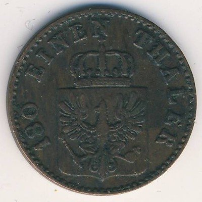 Пруссия 2 пфеннинга 1860 год