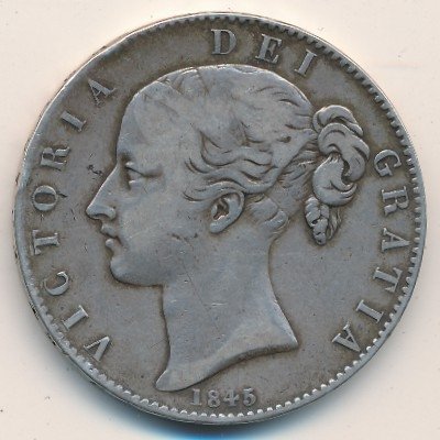 Великобритания 1 крона 1845 год