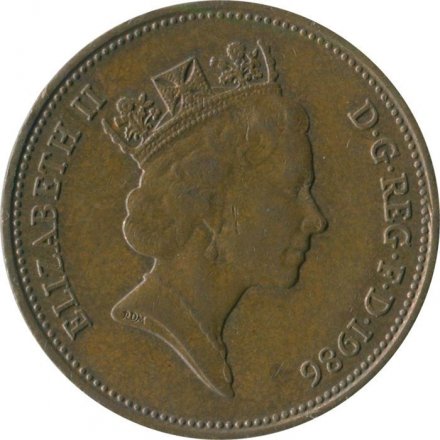 Великобритания 2 пенса 1986 год