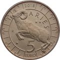 Сан-Марино 5 евро 2018 год - Знаки зодиака. Овен