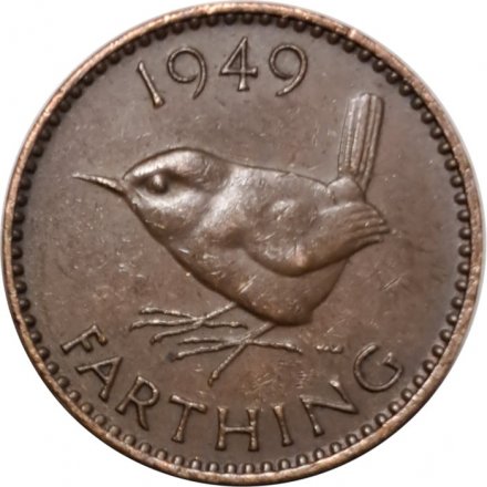 Великобритания 1 фартинг 1949 год - Крапивник