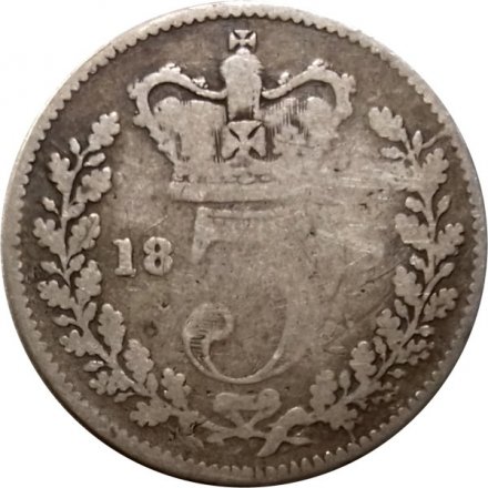 Великобритания 3 пенса 1838-1887 год