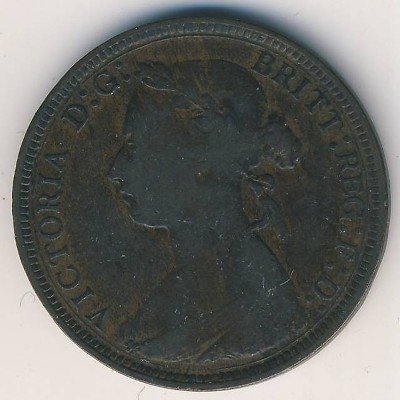 Великобритания 1/2 пенни 1890 год