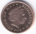 Остров Мэн 2 пенса 2002 год - Парусник (отметка &quot;AC&quot; на реверсе)