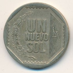 Монета Перу 1 новый соль 2005 год
