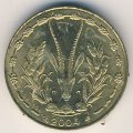 Западная Африка 5 франков 2004 год