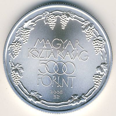 Венгрия 5000 форинтов 2008 год - Токайский винный регион