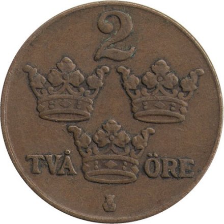 Швеция 2 эре 1941 год - Король Густав V