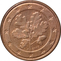 Германия 1 евроцент 2002 год (A)