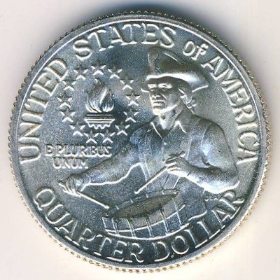 США 25 центов (1/4 доллара) 1976 год - 200 лет независимости (S) (серебро, UNC)