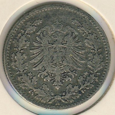 Германия 50 пфеннигов 1877 год (Отметка монетного двора: &quot;A&quot; - Берлин)