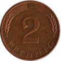 ФРГ 2 пфеннига 1980 год (G)