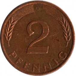 ФРГ 2 пфеннига 1980 год (G)