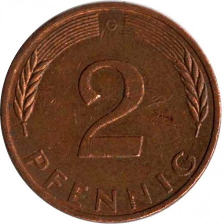 ФРГ 2 пфеннига 1980 год (G)