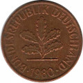 ФРГ 2 пфеннига 1980 год (G)
