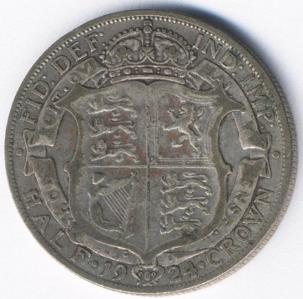 Великобритания 1/2 кроны 1924 год - Георг V