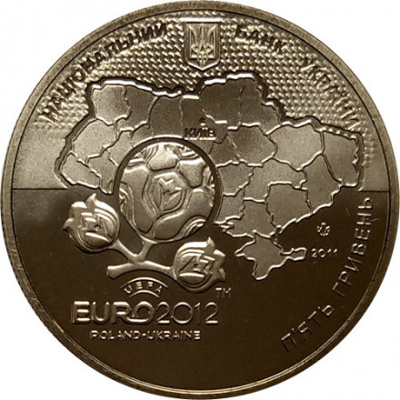Украина 5 гривен 2011 год - Евро 2012 - Киев