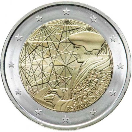 Австрия 2 евро 2022 год - 35 лет программе Эразмус